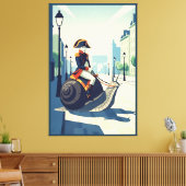 Grappige Franse Canvas Afdruk (Insitu (Woonkamer))