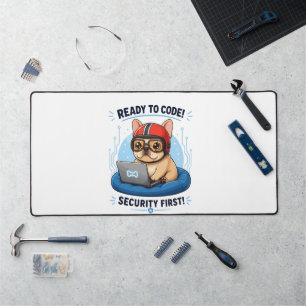 Grappige Franse Coder Cybersecurity Hond Sticker Bureaumat
