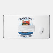 Grappige Franse Coder Cybersecurity Hond Sticker Bureaumat (Keyboard & Muis)