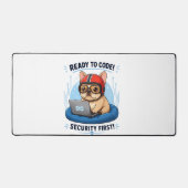 Grappige Franse Coder Cybersecurity Hond Sticker Bureaumat (Voorkant)