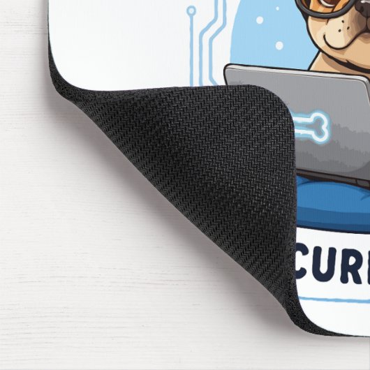 Grappige Franse Coder Cybersecurity Hond Sticker Muismat (Hoek)