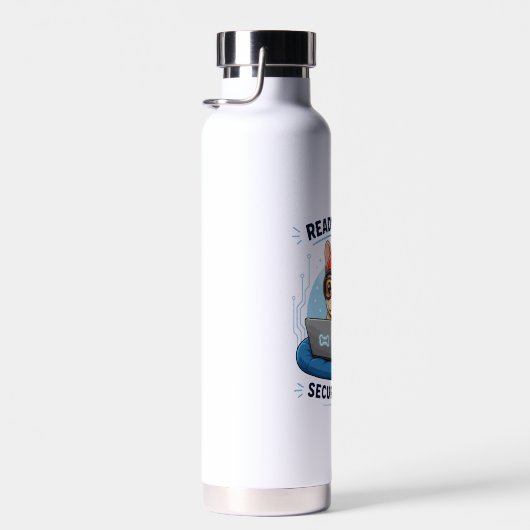 Grappige Franse Coder Cybersecurity Hond Sticker Waterfles (Rechts)