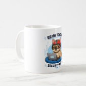 Grappige Franse Codeur Cybersecurity Hond Sticker Koffiemok (Voorkant links)