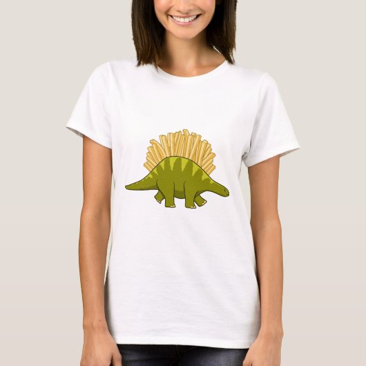 Grappige Franse Friet Dinosaur T-shirt (Voorkant)