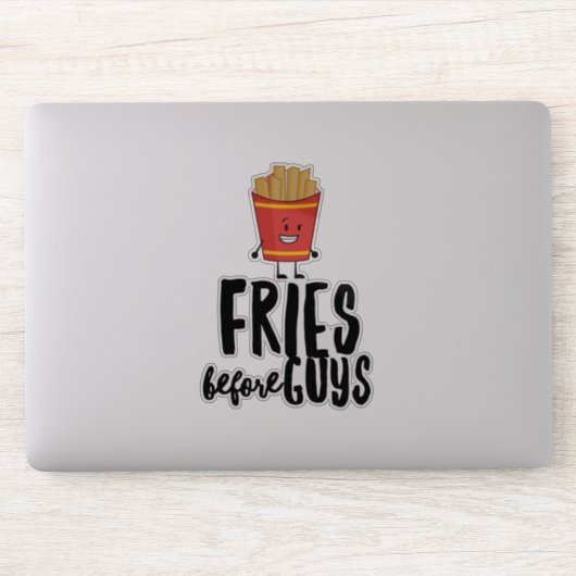 Grappige Franse Frietjes Citeerbare Vinyl Sticker (Computer)