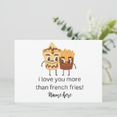 Grappige Franse frietjes ik hou van jou Voeg naam Aankondiging (Staand voorkant)