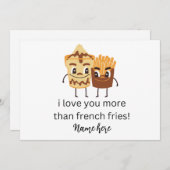 Grappige Franse frietjes ik hou van jou Voeg naam Aankondiging (Voorkant / Achterkant)