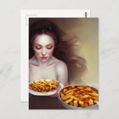 Grappige Franse Fry Godin generatieve inhoud Briefkaart (Voorkant / Achterkant)