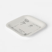 Grappige Franse Fun Hand Drawn Engagement Party Papieren Bordje (Gebogen)