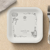Grappige Franse Fun Hand Drawn Engagement Party Papieren Bordje