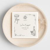 Grappige Franse Fun Hand Drawn Engagement Party Servet