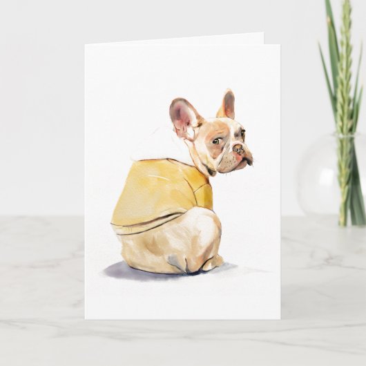 Grappige Franse Hond Wenskaart Kaart (Voorkant)
