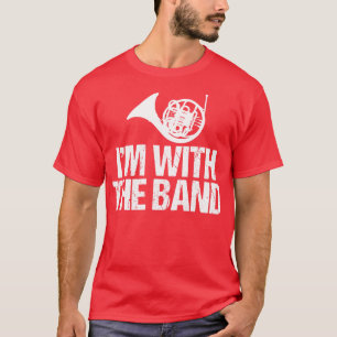 Grappige Franse hoorn Im met de band T-shirt