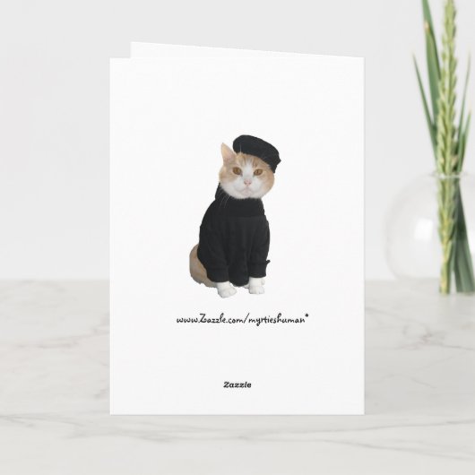 Grappige Franse kat / Kat Valentijn Feestdagen Kaart (Achterkant)