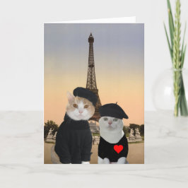 Grappige Franse kat / Kat Valentijn voor man Feestdagen Kaart