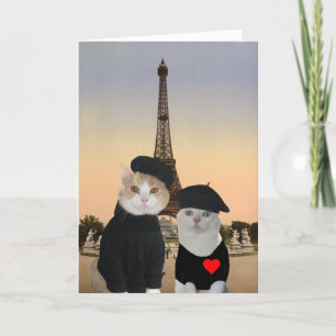 Grappige Franse kat / Kat Valentijn voor man Feestdagen Kaart