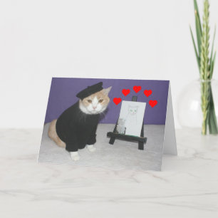 Grappige Franse Kat Valentijn Feestdagen Kaart