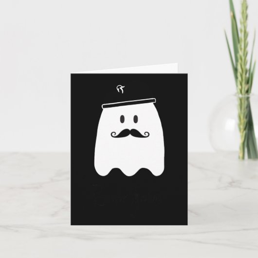 Grappige Franse leraar Halloween Bonjour Ghost Kaart (Voorkant)