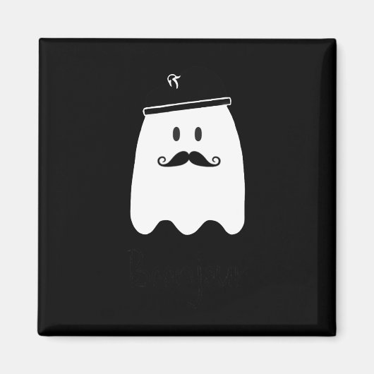 Grappige Franse leraar Halloween Bonjour Ghost Magneet (Voorkant)