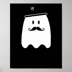 Grappige Franse leraar Halloween Bonjour Ghost Poster