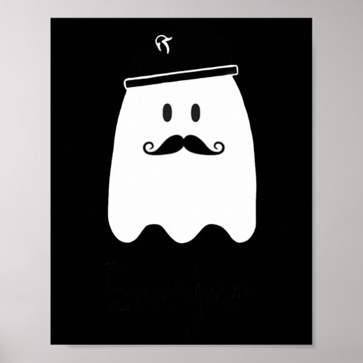 Grappige Franse leraar Halloween Bonjour Ghost Poster (Voorkant)
