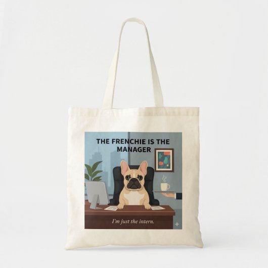 Grappige Franse Manager Hond Moeder Cadeau Kantoor Tote Bag (Voorkant)