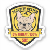 Grappige Franse VeiligheidsSysteem Oordeel Hond Mo Sticker (Voorkant)