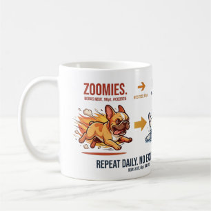 Grappige Franse Zoomies naar Coma Dagelijkse Routi Koffiemok