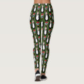Grappige Frazzled Christmas Pinguins op Groen Leggings (Achterkant)