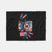 Grappige Fret Amerikaanse Vlag Herdenkingsdag 4e Fleece Deken (Voorkant (Horizontaal))