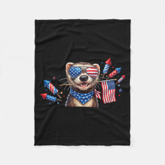 Grappige Fret Amerikaanse Vlag Herdenkingsdag 4e Fleece Deken