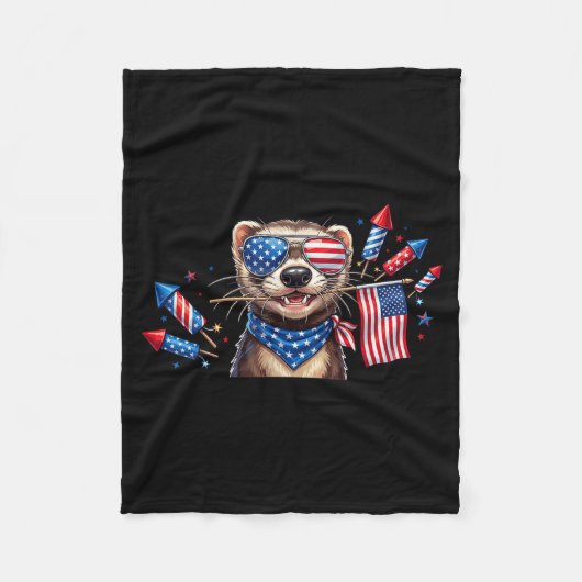 Grappige Fret Amerikaanse Vlag Herdenkingsdag 4e Fleece Deken (Voorkant)