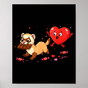 Grappige fret hart chocolade valentine vrouwen man poster