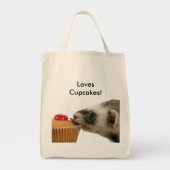 Grappige fret houdt van cupcakes foto tote bag (Voorkant)