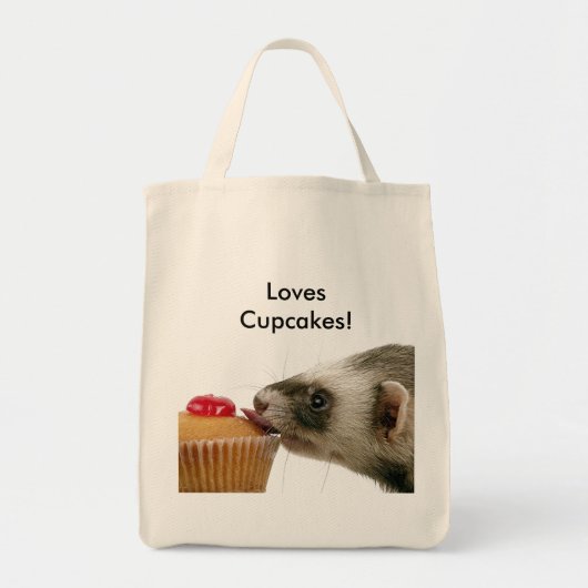 Grappige fret houdt van cupcakes foto tote bag (Voorkant)