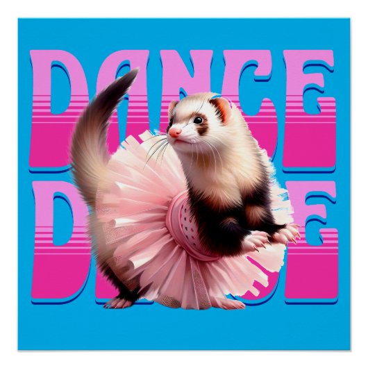 Grappige fret in een Tutu Dancing Perfect Poster (Voorkant)