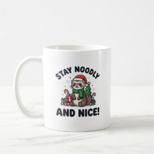 Grappige Fret Kerstmis Blijf Krols En Aardig Koffiemok