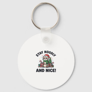 Grappige Fret Kerstmis Blijf Krols En Aardig Sleutelhanger