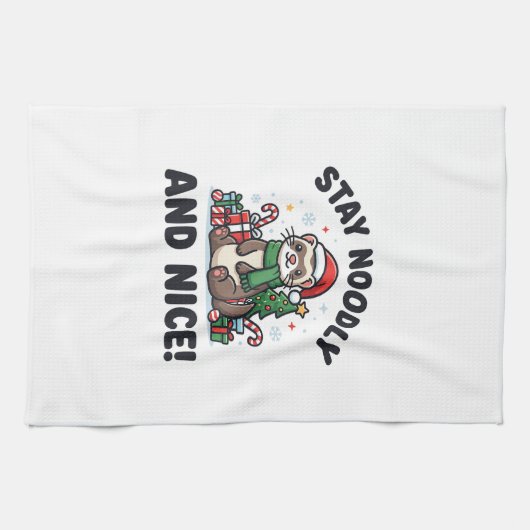 Grappige Fret Kerstmis Blijf Krols En Leuk Theedoek (Horizontaal)