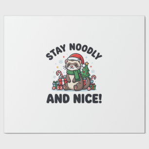 Grappige Fret Kerstmis Blijf Noodly En Leuk Cadeaupapier