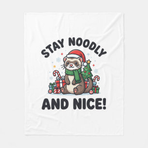 Grappige Fret Kerstmis Blijf Noodly En Leuk Fleece Deken