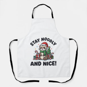 Grappige Fret Kerstmis Blijf Noodly En Leuk Schort