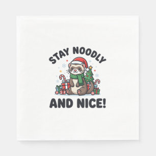 Grappige Fret Kerstmis Blijf Noodly En Leuk Servet