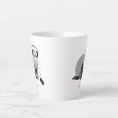 Grappige fret muziek liefhebber mustelid huisdier latte mok (Voorkant)