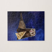 Grappige fret pizza in de ruimte nevel Galaxy Legpuzzel (Horizontaal)
