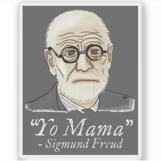 Grappige Freud psychologie Sticker (Voorkant)