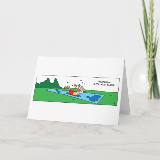 Grappige freudiaanse slip en glijbaan kaart (Voorkant)