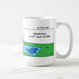Grappige freudiaanse slip en glijbaan koffiemok