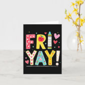 Grappige Fri-Yay Happy Friday Weekend leraar Terug Kaart (Gele Bloem)