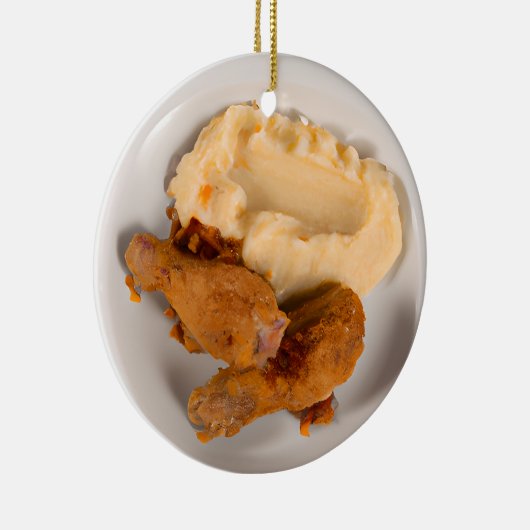 Grappige Fried Chicken Pun Christmas Keramisch Ornament (Rechts)